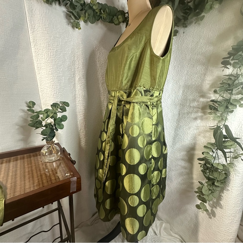 Le Bos Olive Green 2 pc Sleeveless Dress with Bolero Top -Women’s Plus Sz 16W - Picture 4 of 16